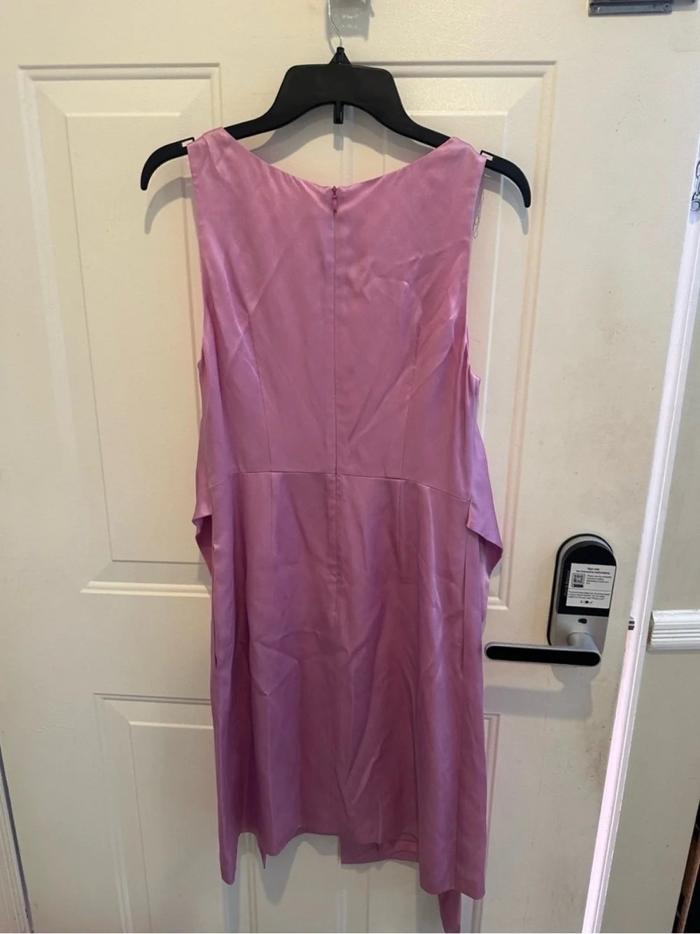 HUGO Pink Satin Sleeveless Tie Dress